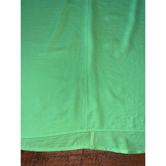 Womens First Love Neon Green Cap Sleeve Oversized Fit V-Neck Blouse‎ Size M - Picture 5 of 6
